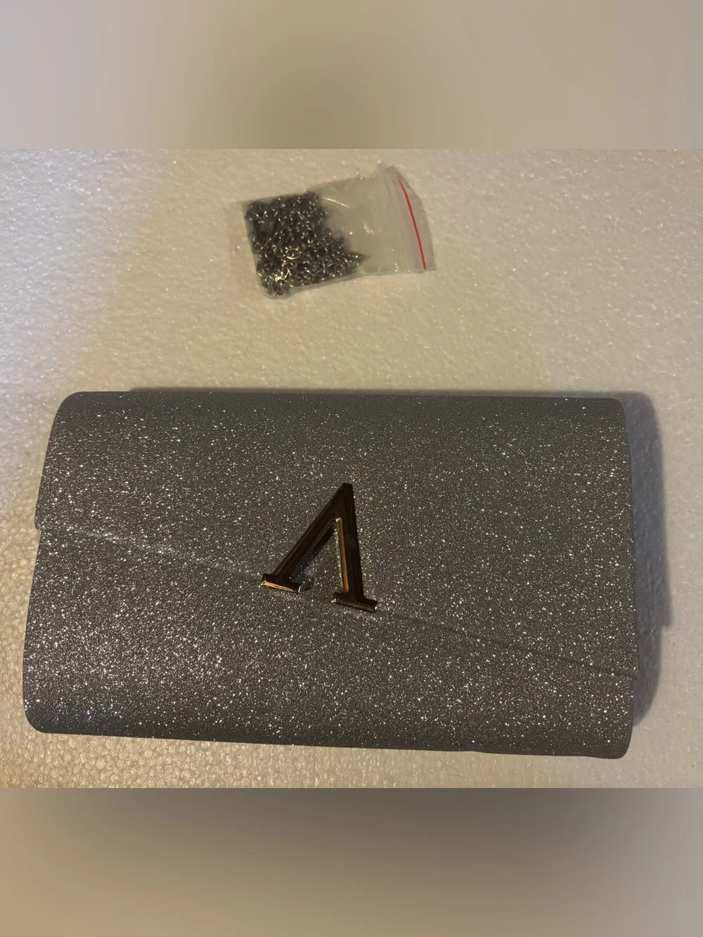 Glittery Silver Clutch Bag